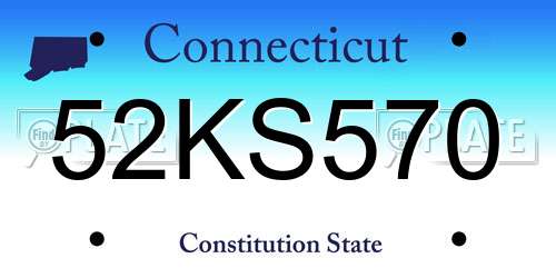 52KS570 Connecticut License Plate