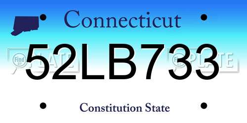 52LB733 Connecticut License Plate