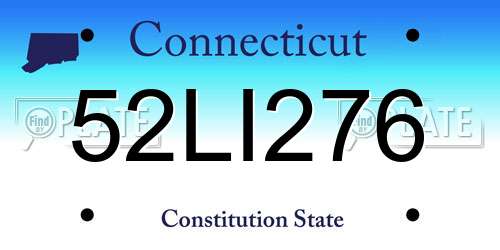 52LI276 Connecticut License Plate