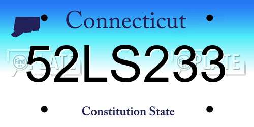 52LS233 Connecticut License Plate