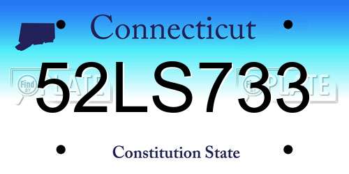 52LS733 Connecticut License Plate