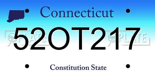 52OT217 Connecticut License Plate