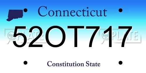 52OT717 Connecticut License Plate