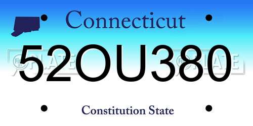 52OU380 Connecticut License Plate