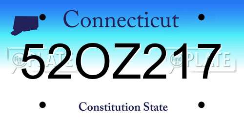 52OZ217 Connecticut License Plate
