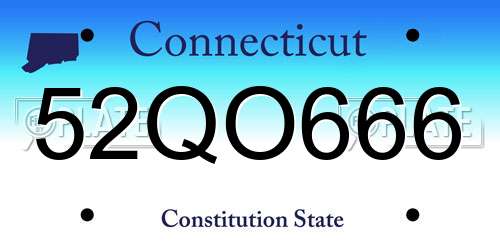 52QO666 Connecticut License Plate