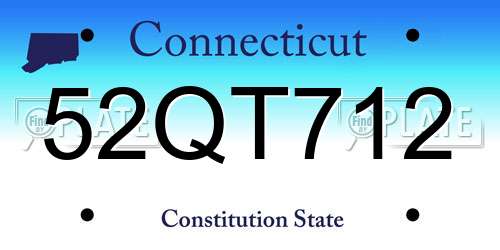 52QT712 Connecticut License Plate