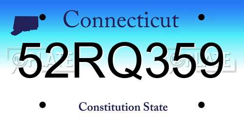 52RQ359 Connecticut License Plate