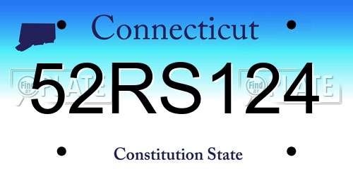 52RS124 Connecticut License Plate