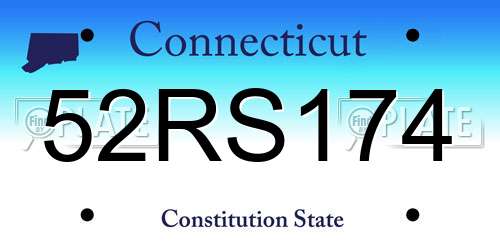 52RS174 Connecticut License Plate