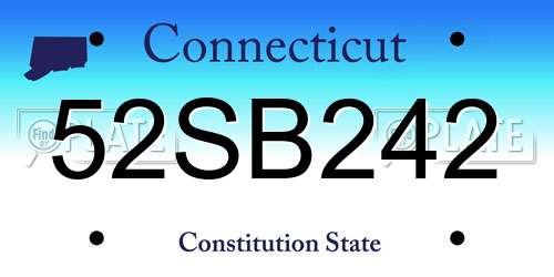 52SB242 Connecticut License Plate