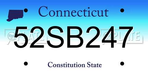 52SB247 Connecticut License Plate