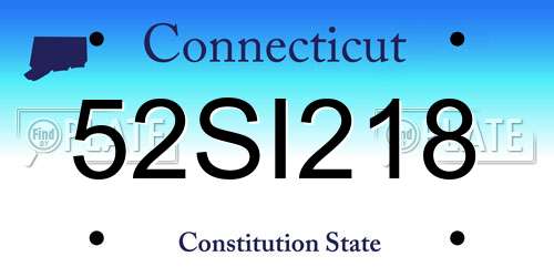 52SI218 Connecticut License Plate