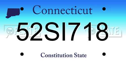 52SI718 Connecticut License Plate