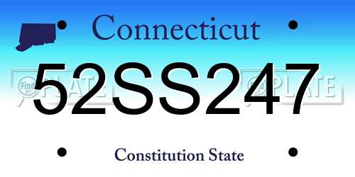 52SS247 Connecticut License Plate
