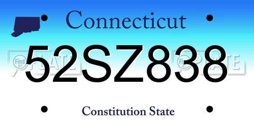 52SZ838 Connecticut License Plate