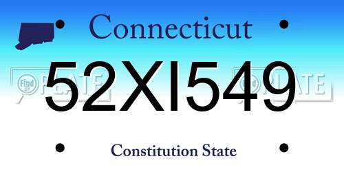 52XI549 Connecticut License Plate