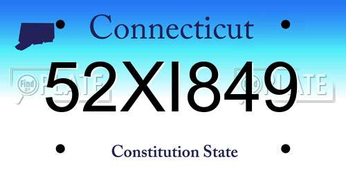 52XI849 Connecticut License Plate