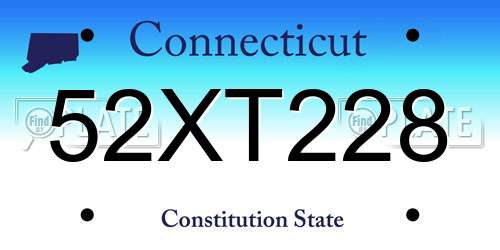 52XT228 Connecticut License Plate