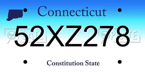 52XZ278 Connecticut License Plate
