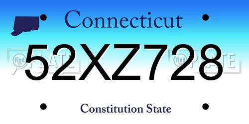 52XZ728 Connecticut License Plate