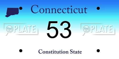 53 Connecticut License Plate