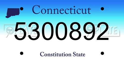 5300892 Connecticut License Plate
