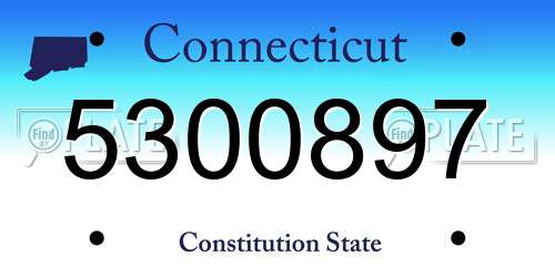 5300897 Connecticut License Plate