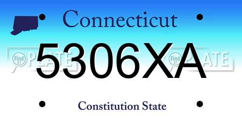 5306XA Connecticut License Plate