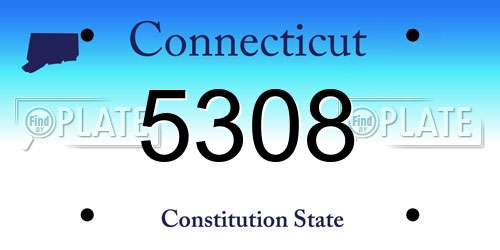 5308 Connecticut License Plate