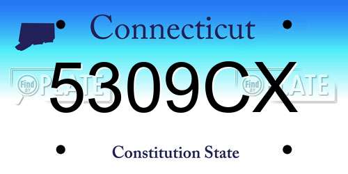 5309CX Connecticut License Plate