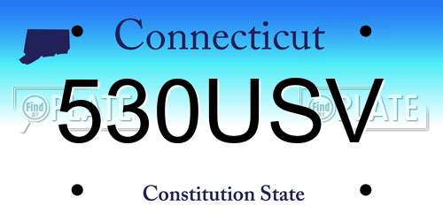 530USV Connecticut License Plate