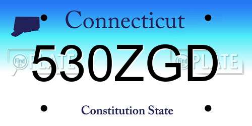 530ZGD Connecticut License Plate