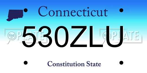 530ZLU Connecticut License Plate