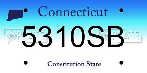 5310SB Connecticut License Plate