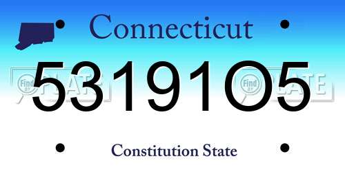 53191O5 Connecticut License Plate