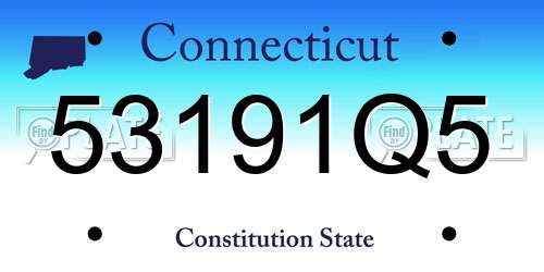 53191Q5 Connecticut License Plate