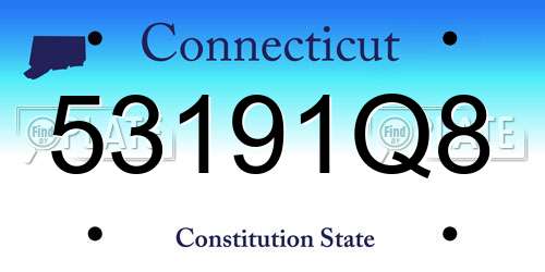 53191Q8 Connecticut License Plate