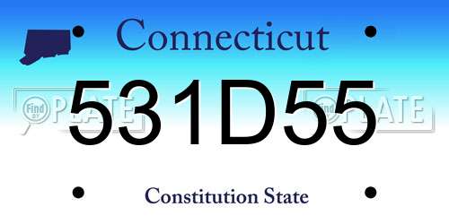 531D55 Connecticut License Plate