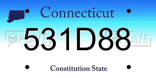 531D88 Connecticut License Plate