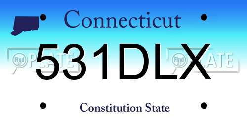 531DLX Connecticut License Plate
