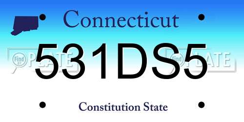 531DS5 Connecticut License Plate