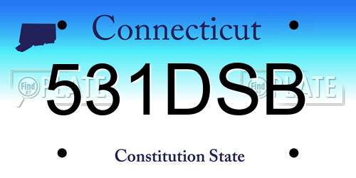 531DSB Connecticut License Plate