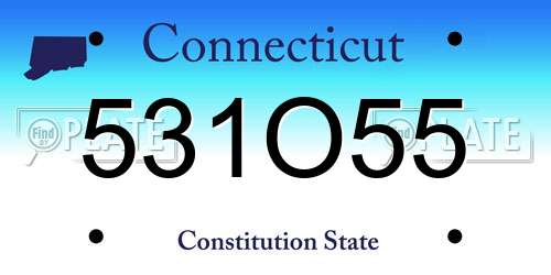 531O55 Connecticut License Plate