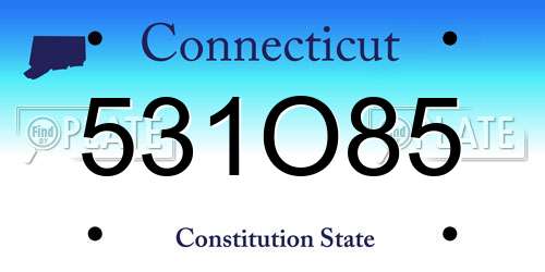 531O85 Connecticut License Plate