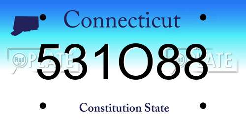531O88 Connecticut License Plate