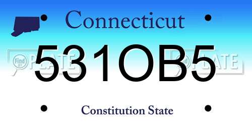 531OB5 Connecticut License Plate