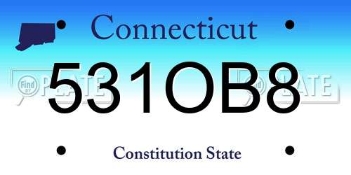 531OB8 Connecticut License Plate