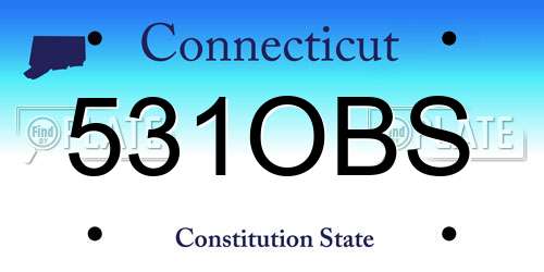 531OBS Connecticut License Plate