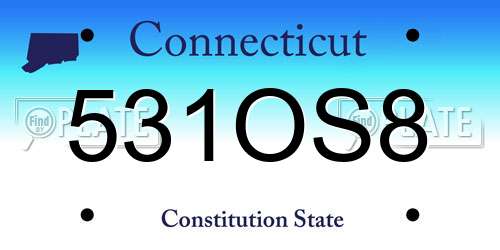 531OS8 Connecticut License Plate
